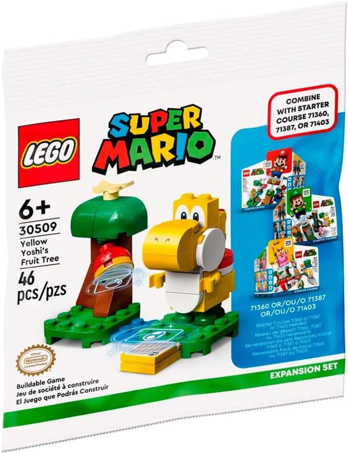 LEGO Super Mario Yellow Yoshi's Fruit Tree 30509 Expansion Set Factory Sealed Polybag 46 Pieces