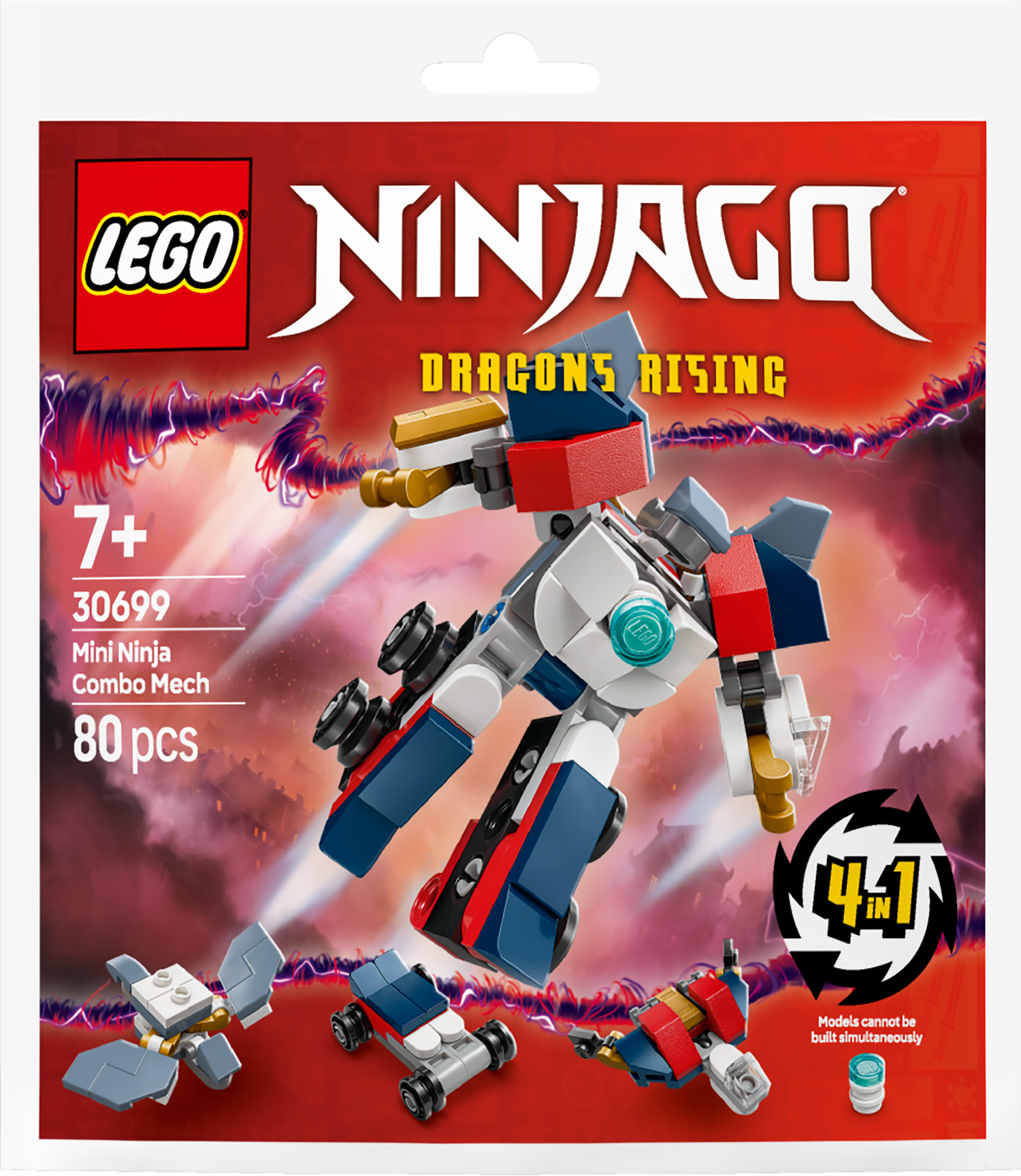 LEGO NINJAGO 30699 Mini Ninja Combo Mech 4-in-1 – 80 Pieces