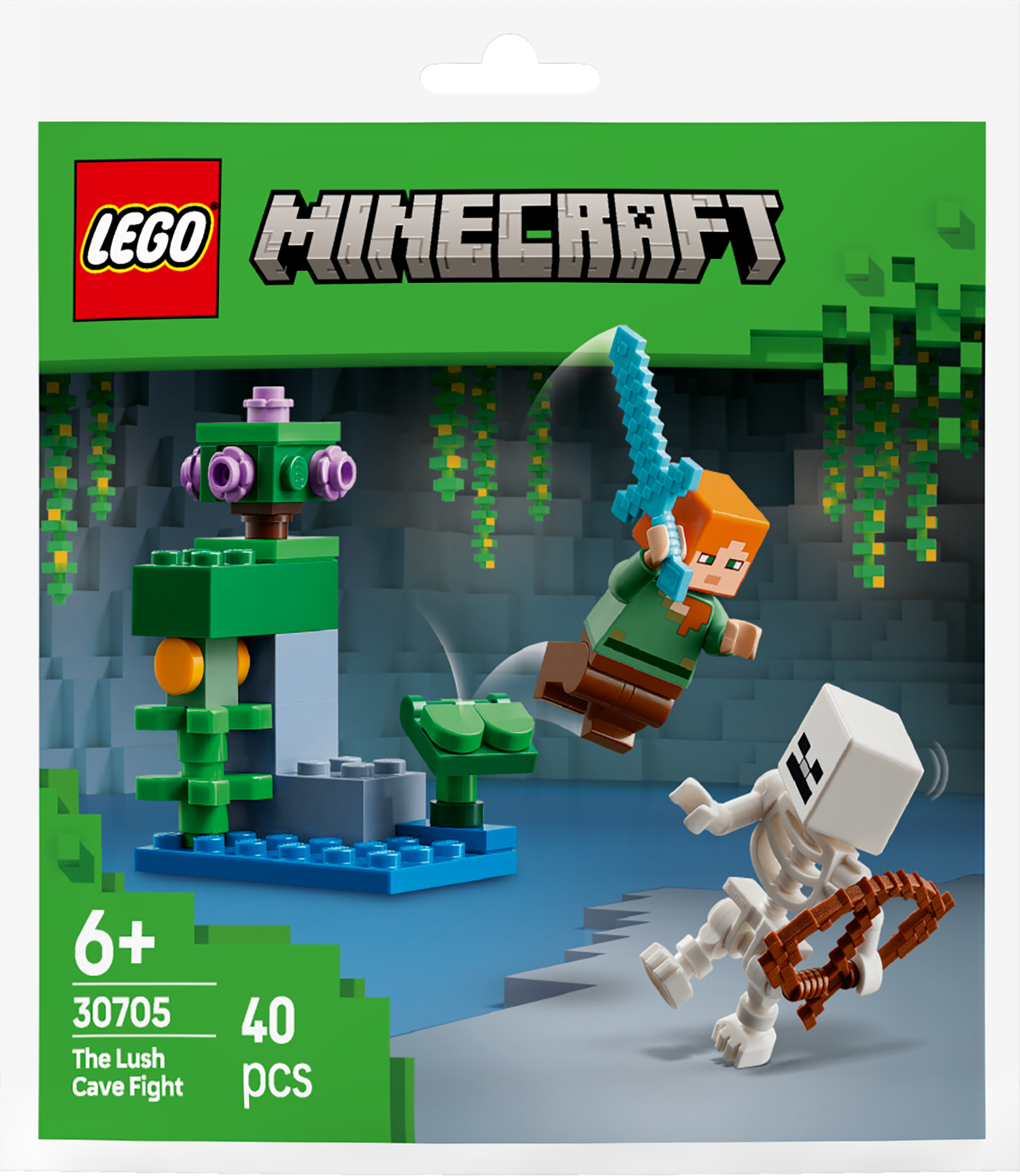 LEGO Minecraft 30705 The Lush Cave Fight Polybag – 40 Pieces