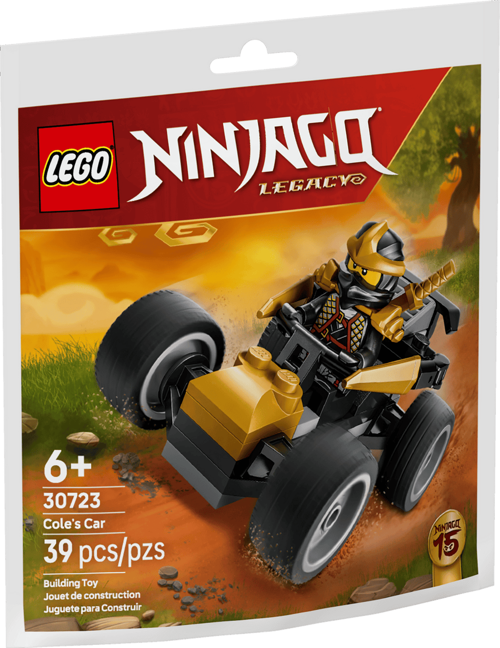LEGO NINJAGO Legacy Cole's Car 30723 Paper Bag Set Factory Sealed 39 Pieces with Cole Minifigure