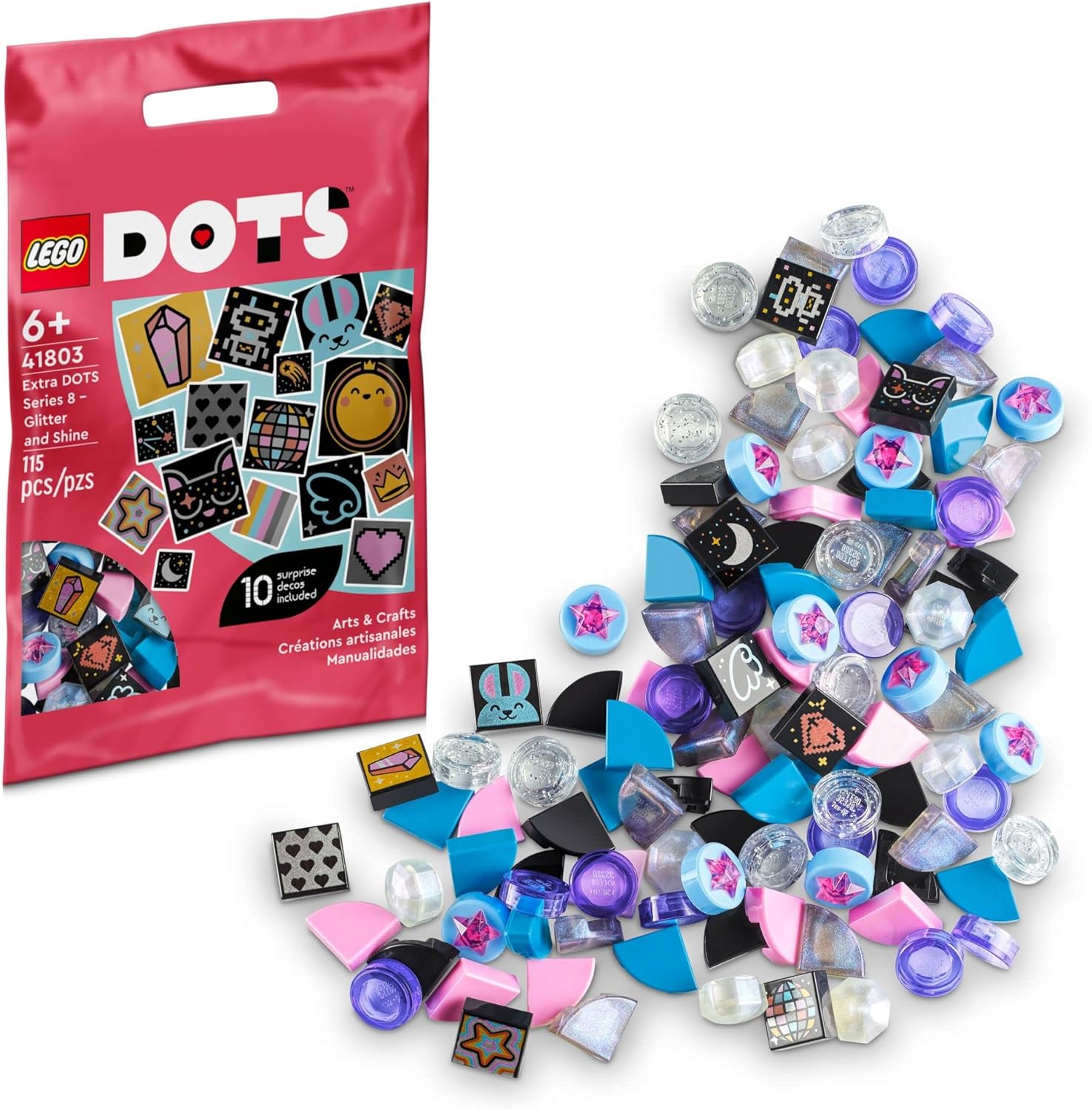 LEGO DOTS Extra DOTS Series 8 Glitter and Shine 41803 Creative Craft Pack 115 Pieces New Sealed