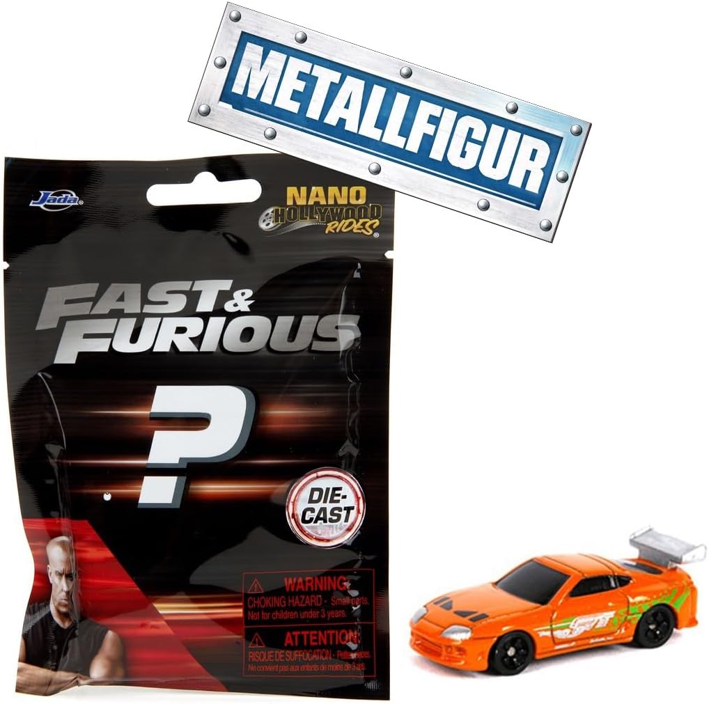 Jada Fast & Furious Nano Hollywood Rides Mystery Car Blind Bag Die-Cast Collectible 1 Random Vehicle