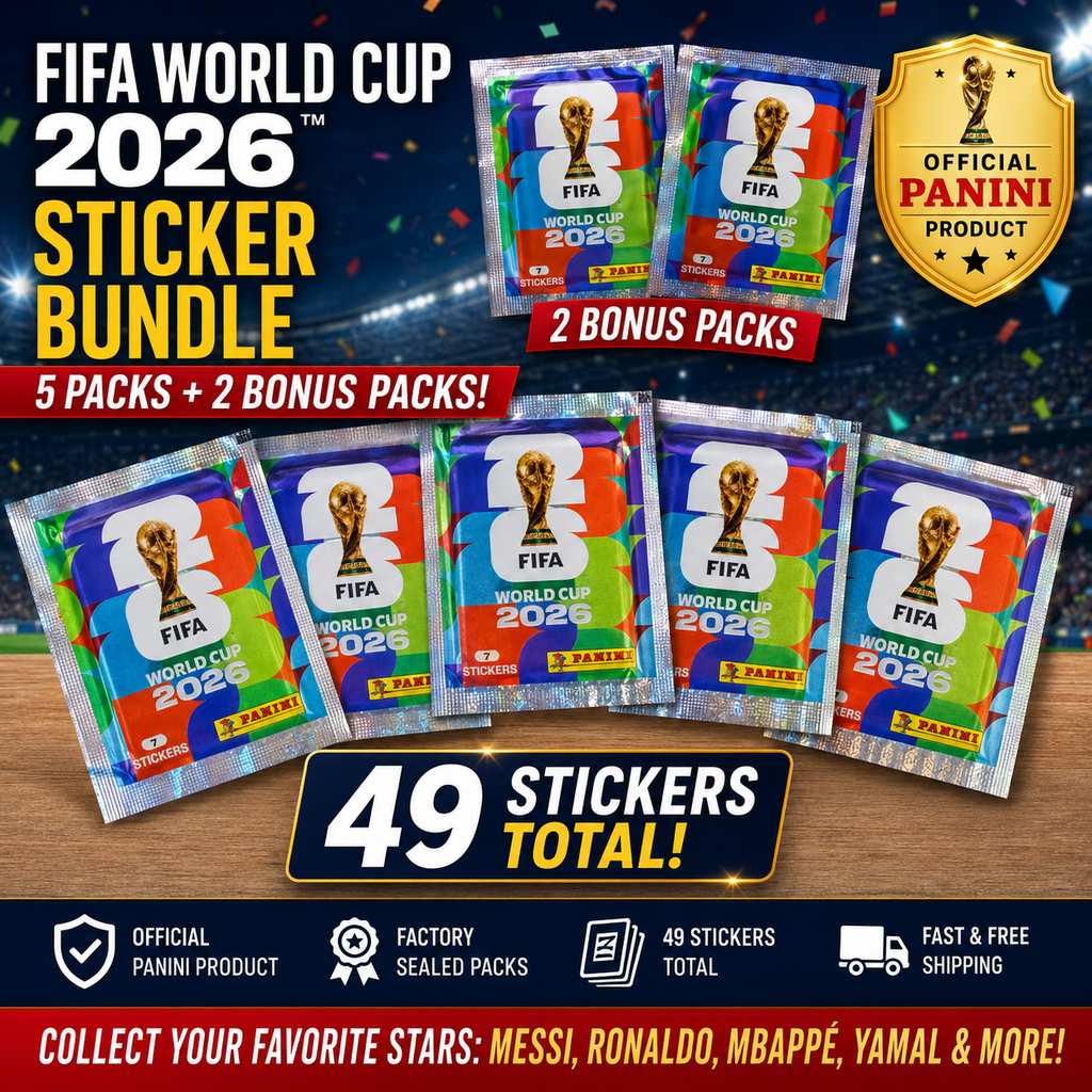 Panini FIFA World Cup 2026 Stickers 5 Packs + 2 Promo Packs 49 Stickers Total