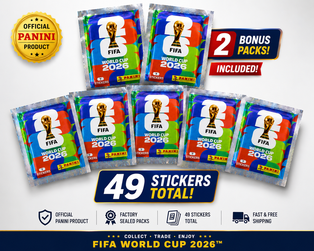Panini FIFA World Cup 2026 Stickers 5 Packs + 2 Promo Packs 49 Stickers Total