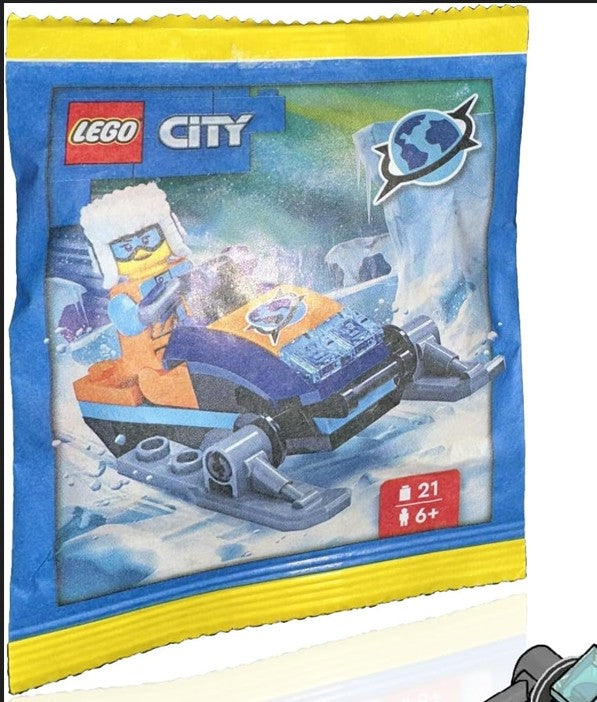 LEGO City Arctic Snowmobile Polybag | 21 Pieces | New Factory Sealed | Ages 6+