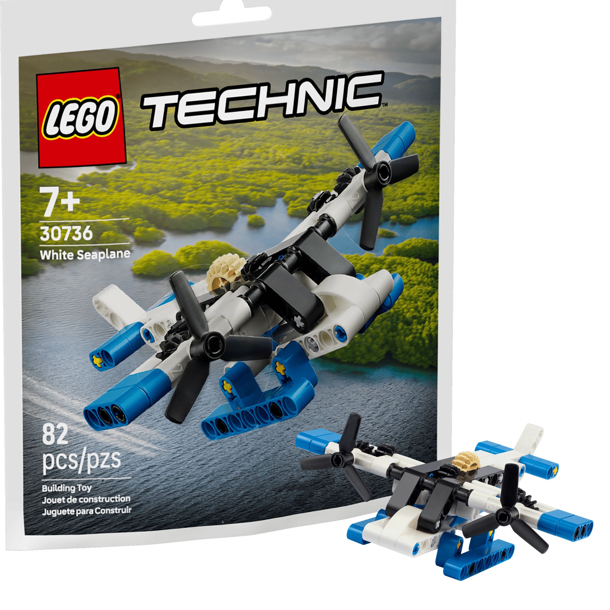 LEGO Technic White Seaplane 30736 Paper Bag Set Factory Sealed 82 Pieces