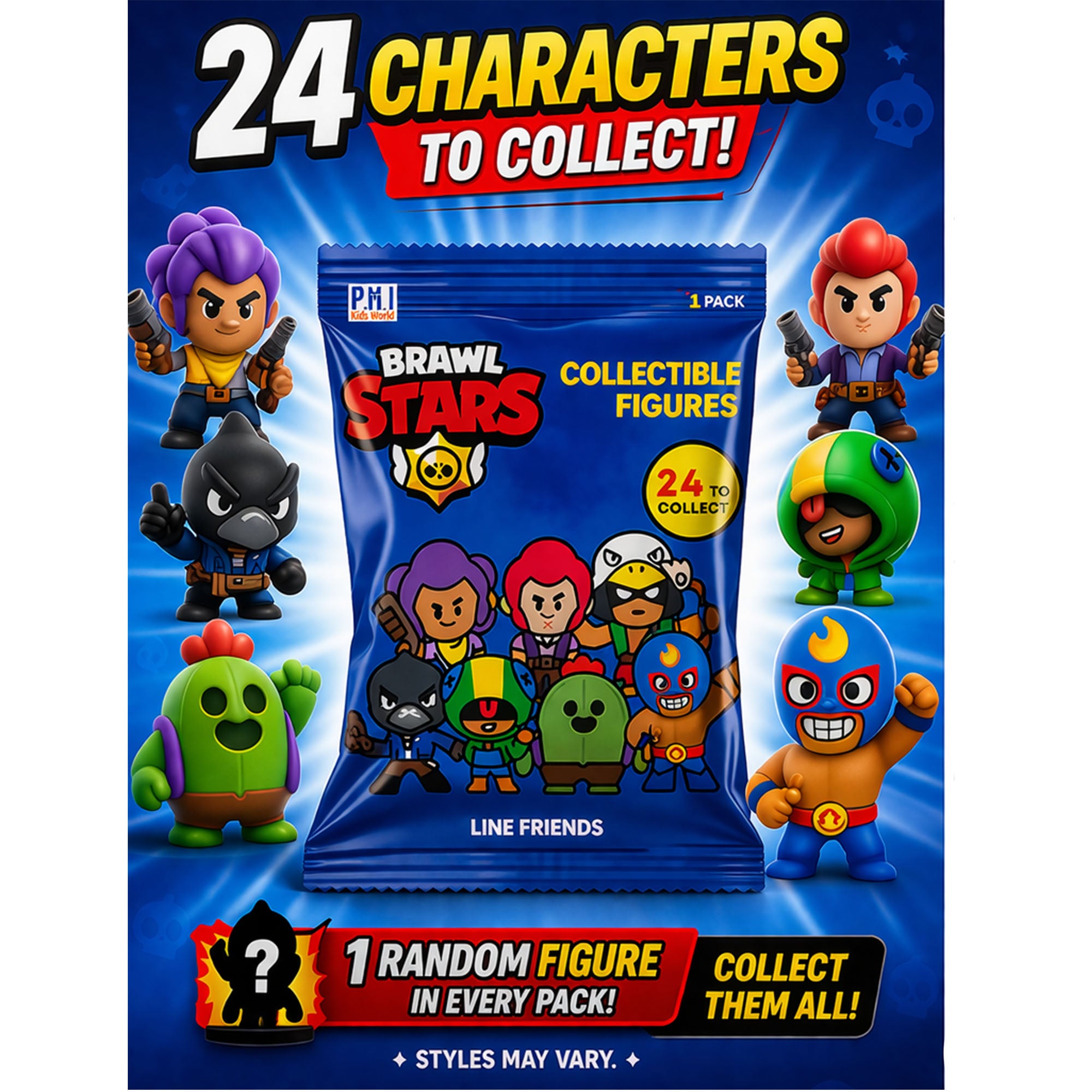 Official PMI Brawl Stars Mystery Figure | 1 Random Collectible | Factory Sealed | Brand New