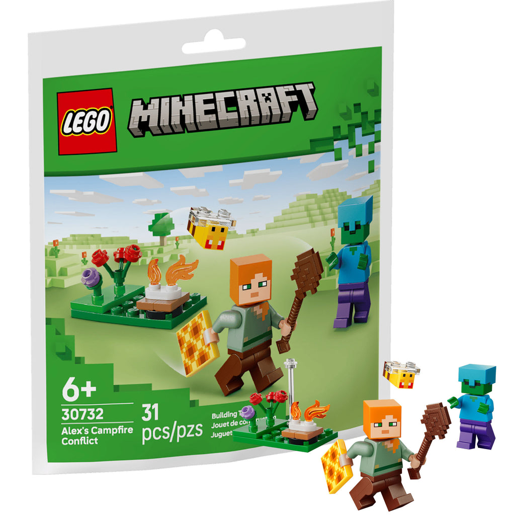 LEGO Minecraft Alex's Campfire Conflict 30732 Paper Bag Set Factory Sealed 31 Pieces Age 6+