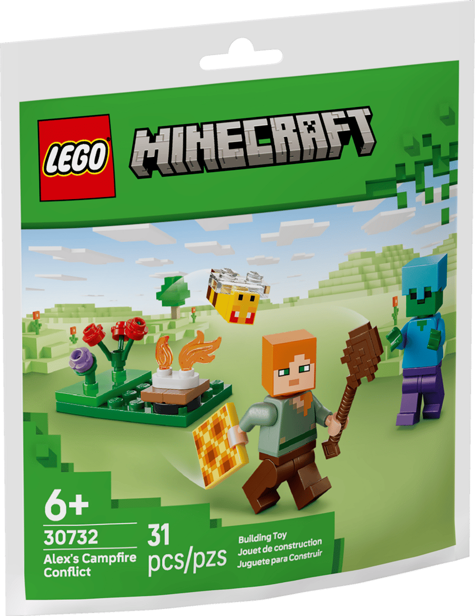 LEGO Minecraft Alex's Campfire Conflict 30732 Paper Bag Set Factory Sealed 31 Pieces Age 6+