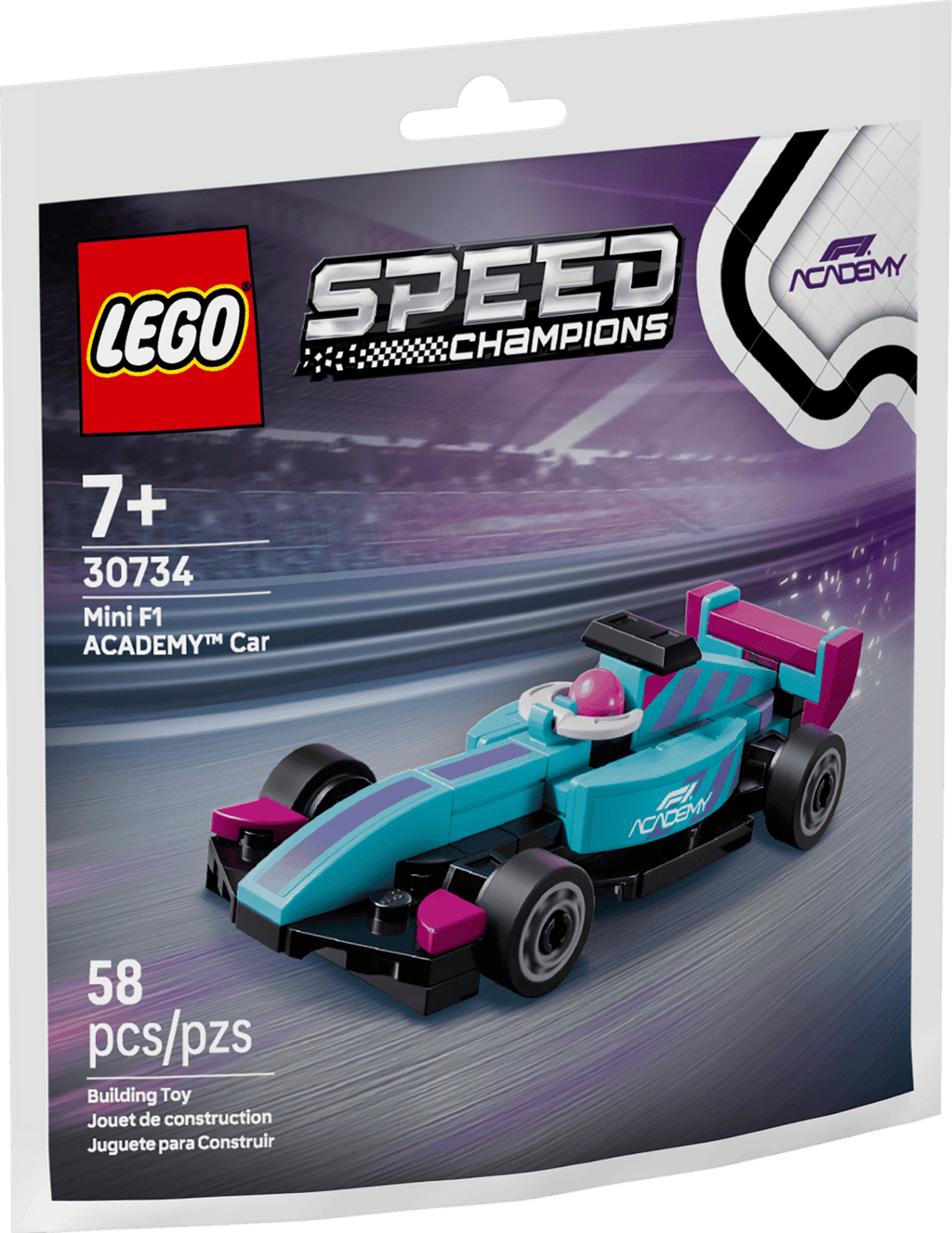 LEGO Speed Champions Mini F1 ACADEMY™ Car 30734 Paper Bag Set Factory Sealed 58 Pieces