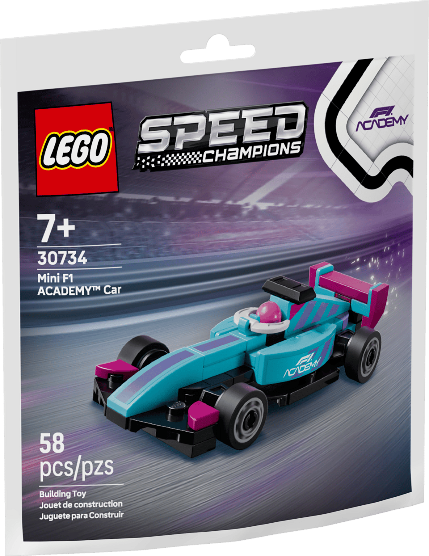 LEGO Speed Champions Mini F1 ACADEMY™ Car 30734 Paper Bag Set Factory Sealed 58 Pieces