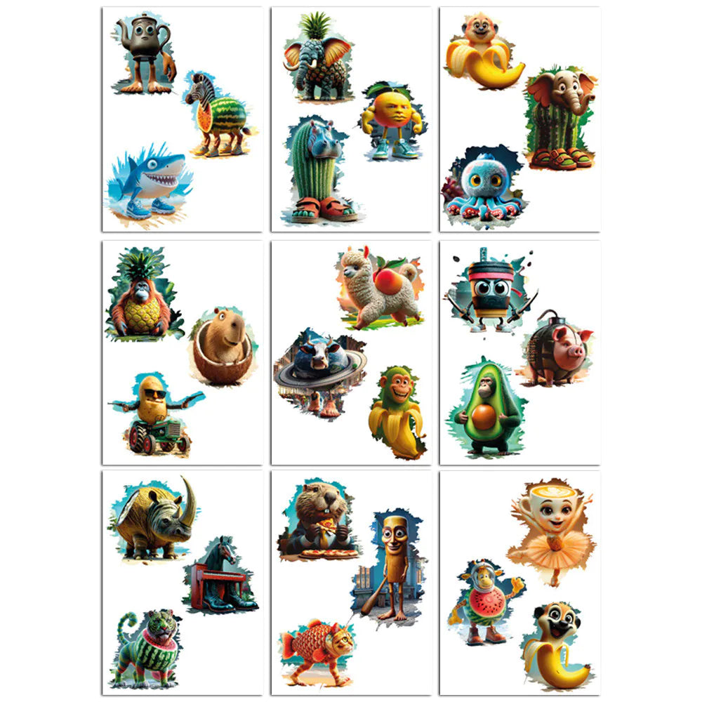 Italian Brainrot Cards Pack + Tattoos Random Holographic Meme Trading Cards