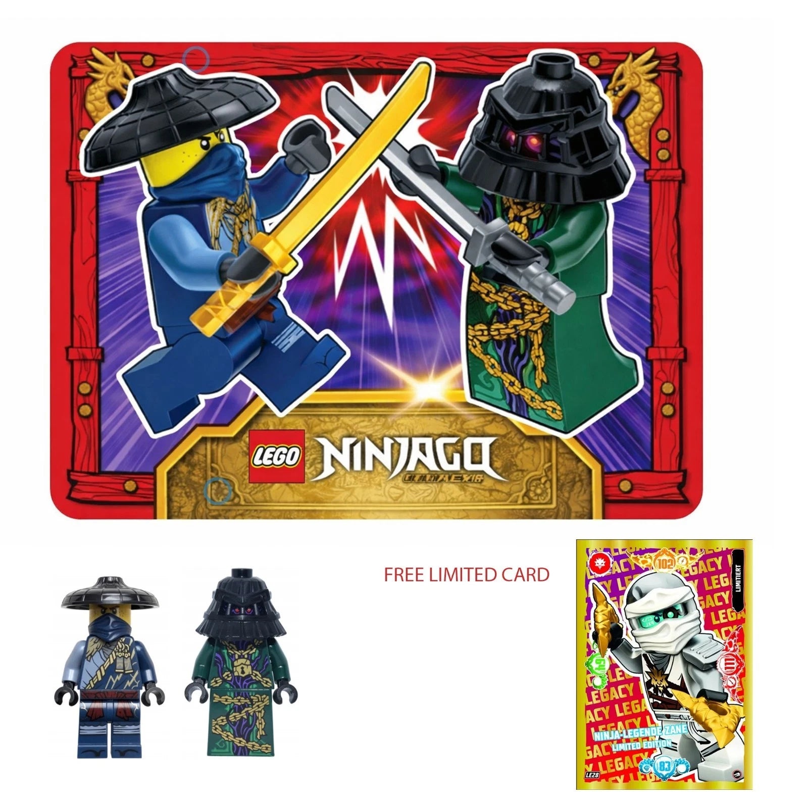 LEGO NINJAGO Metal Storage Box 112507 | Kai vs Villain Tin | FREE Limited Edition Card | New Sealed
