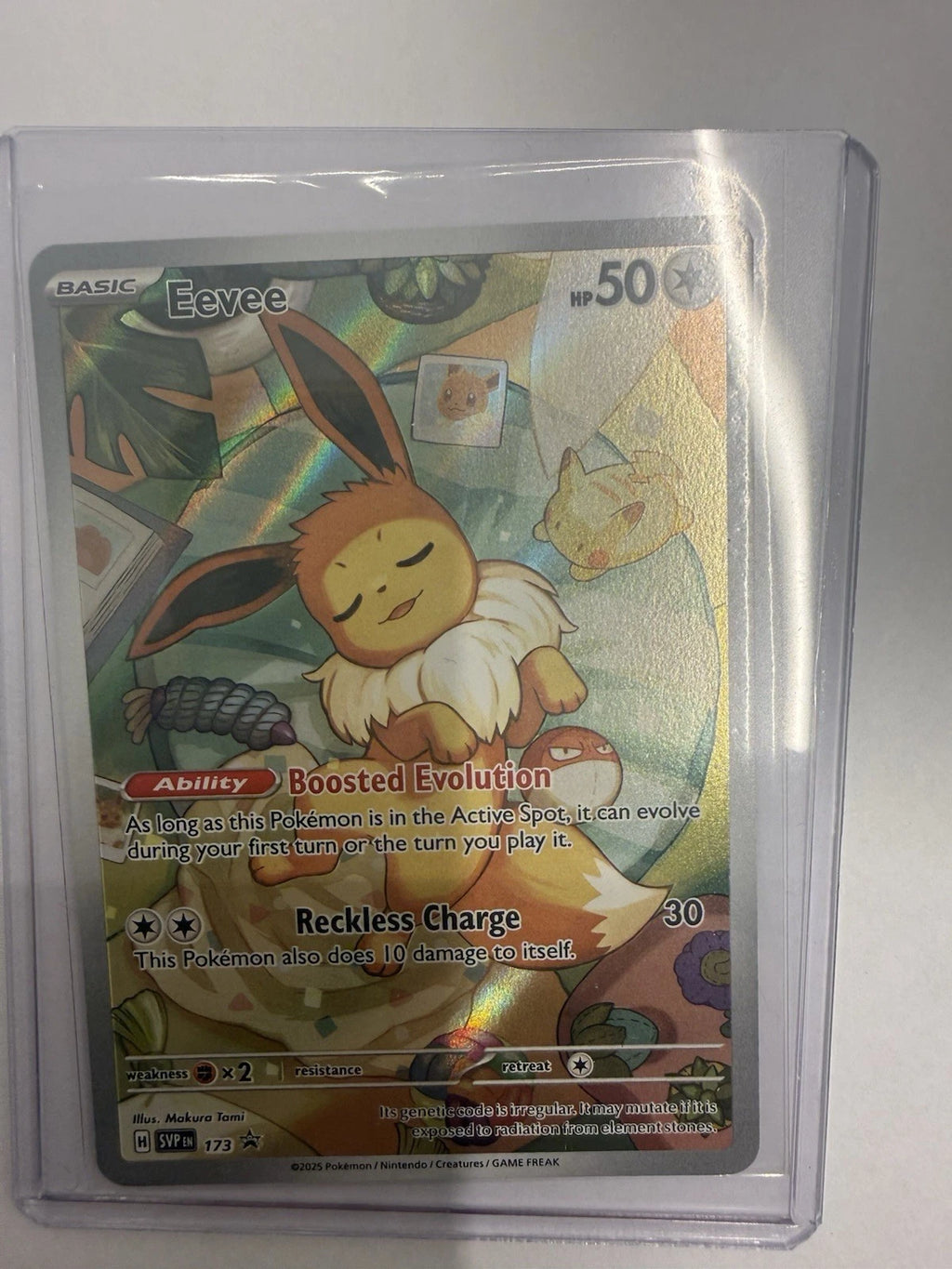Pokémon Eevee SVP173 Black Star Promo Holo Swirl Near Mint Pokémon Card