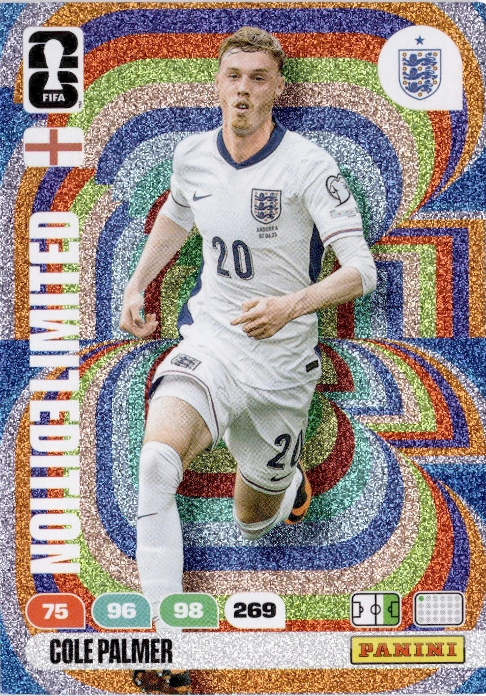 Cole Palmer Limited Edition Panini FIFA 365 2026 Rainbow Foil Card | England