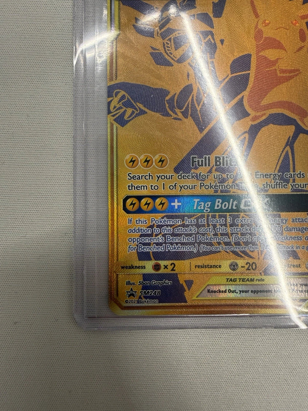 Pokémon Pikachu & Zekrom GX SM248 Gold Black Star Promo TAG TEAM Holo Near Mint