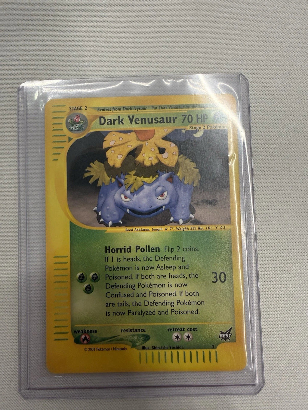Dark Venusaur 7/82 Team Rocket 2003 Pokémon Card Non Holo Rare LP/NM