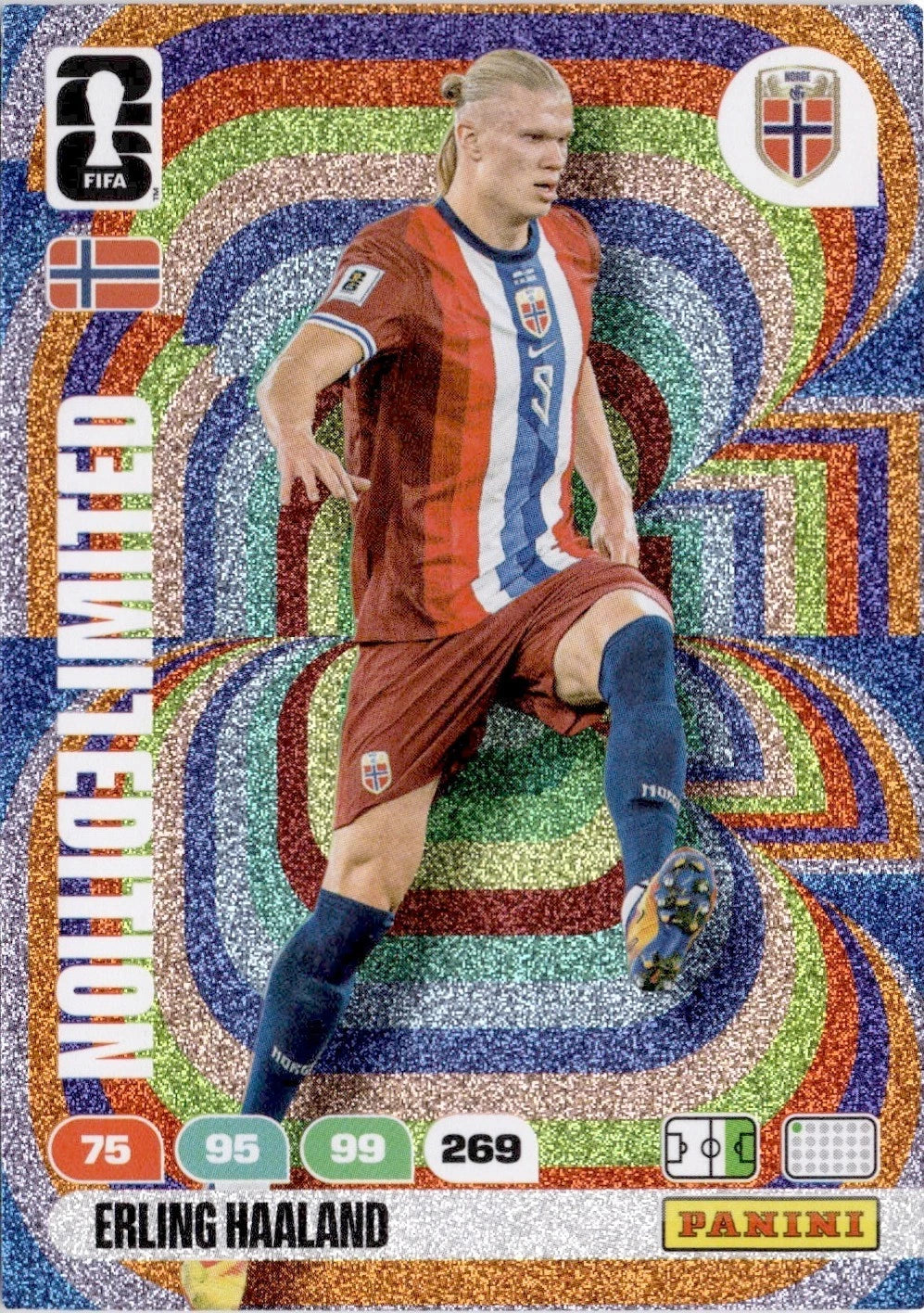 Erling Haaland Limited Edition Panini FIFA 365 2026 Rainbow Foil Card | Norway