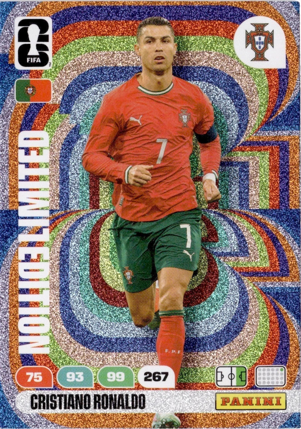 Cristiano Ronaldo Limited Edition Panini FIFA 365 2026 Rainbow Foil Card | Portugal