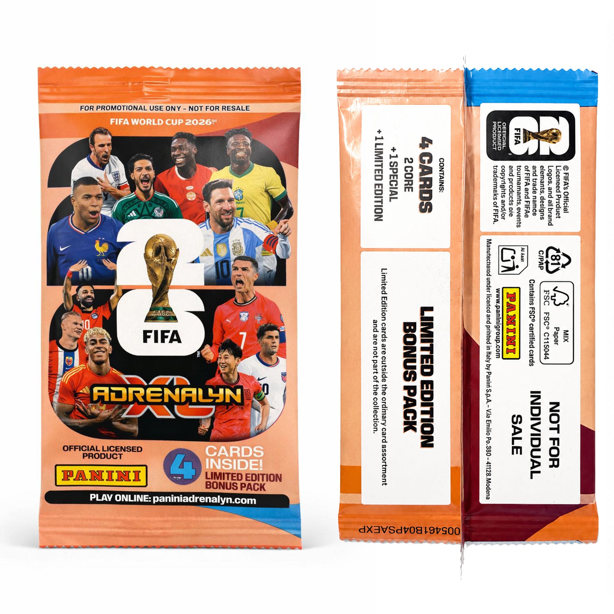 Panini FIFA World Cup 2026 Adrenalyn XL Mini Tin + Limited Edition Bonus Pack | Factory Sealed